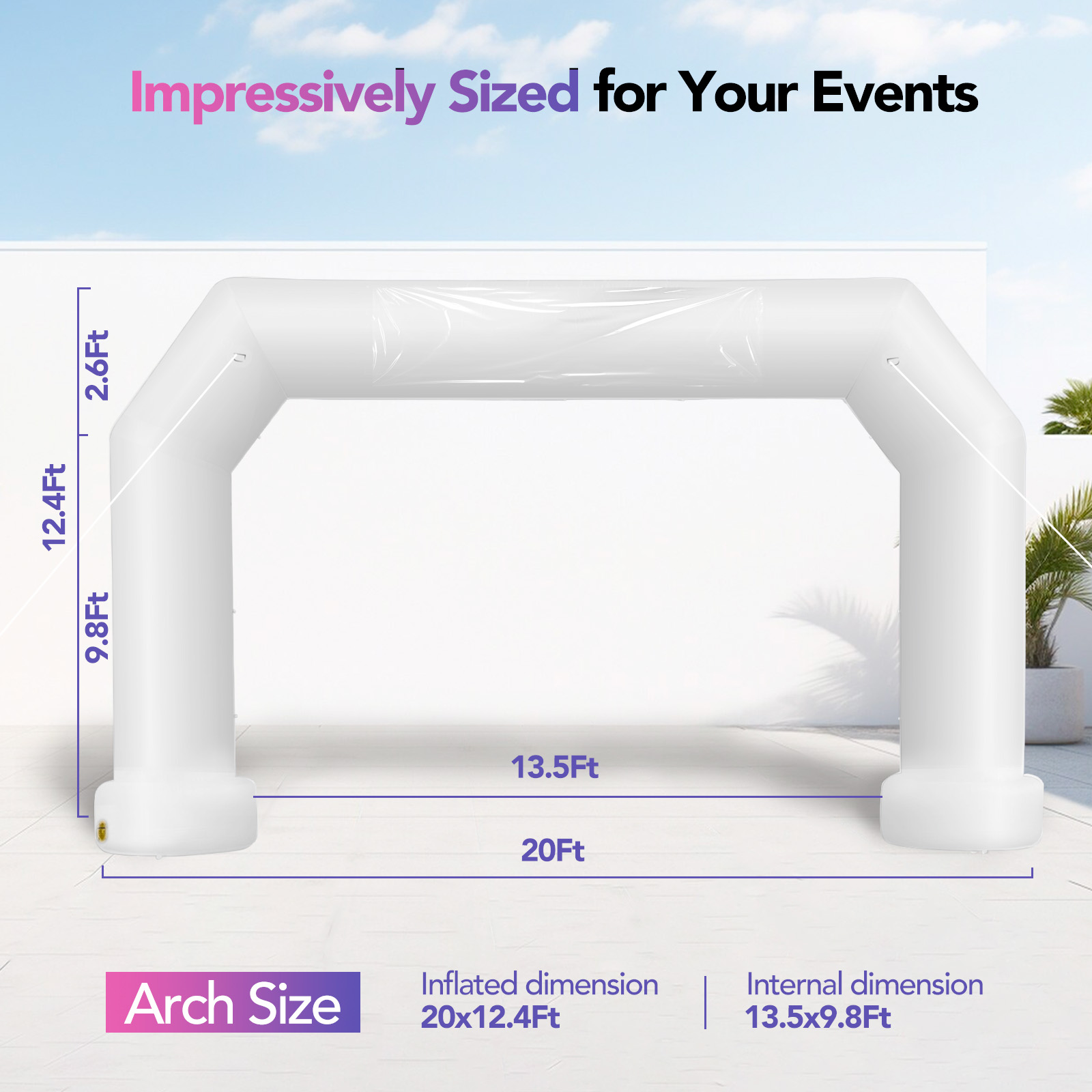 21FT Polygon Arch - White