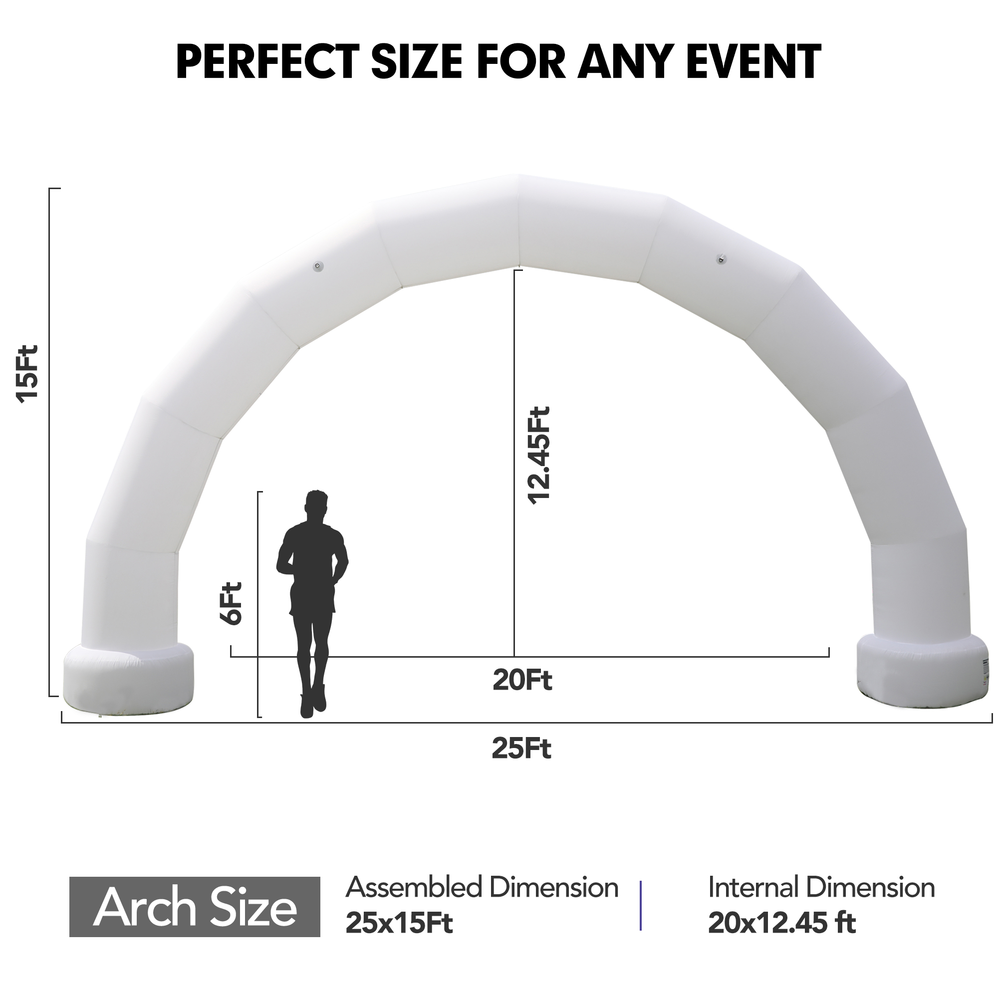 25FT  Half-circle Arch - White