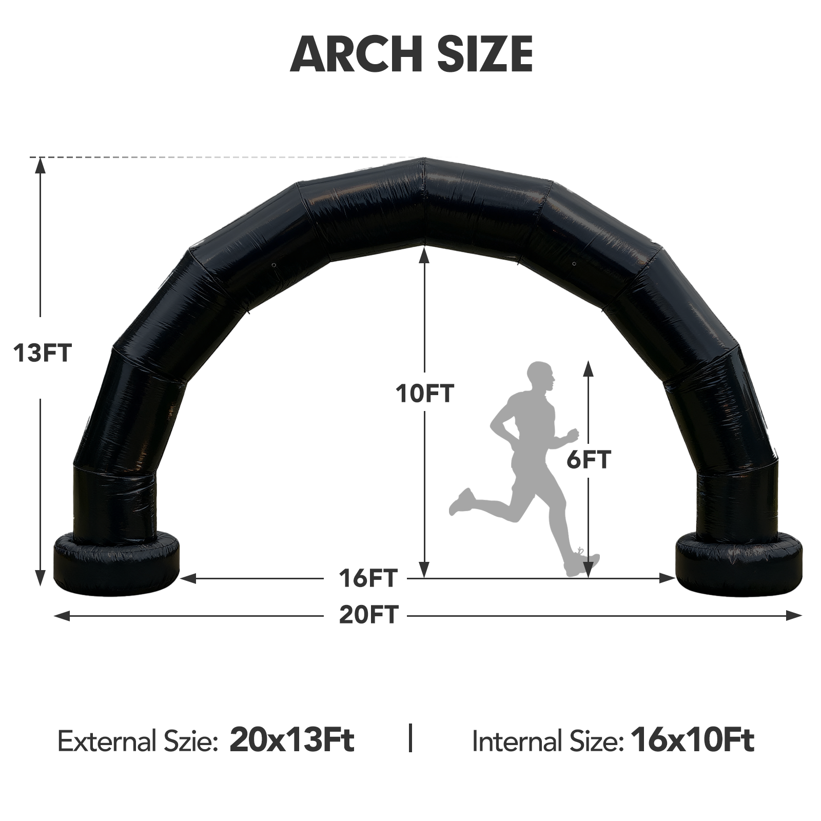 25FT  Half-circle Arch - Black