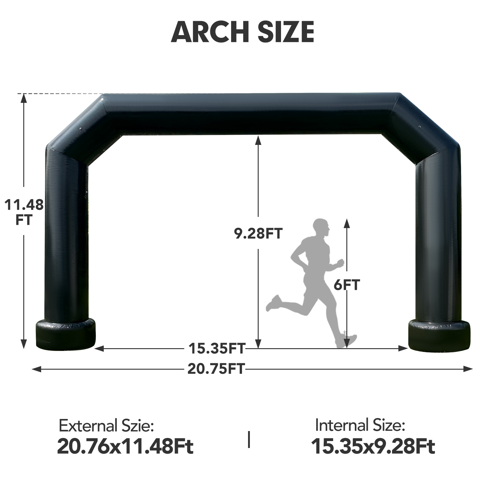 21FT Polygon Arch - Black