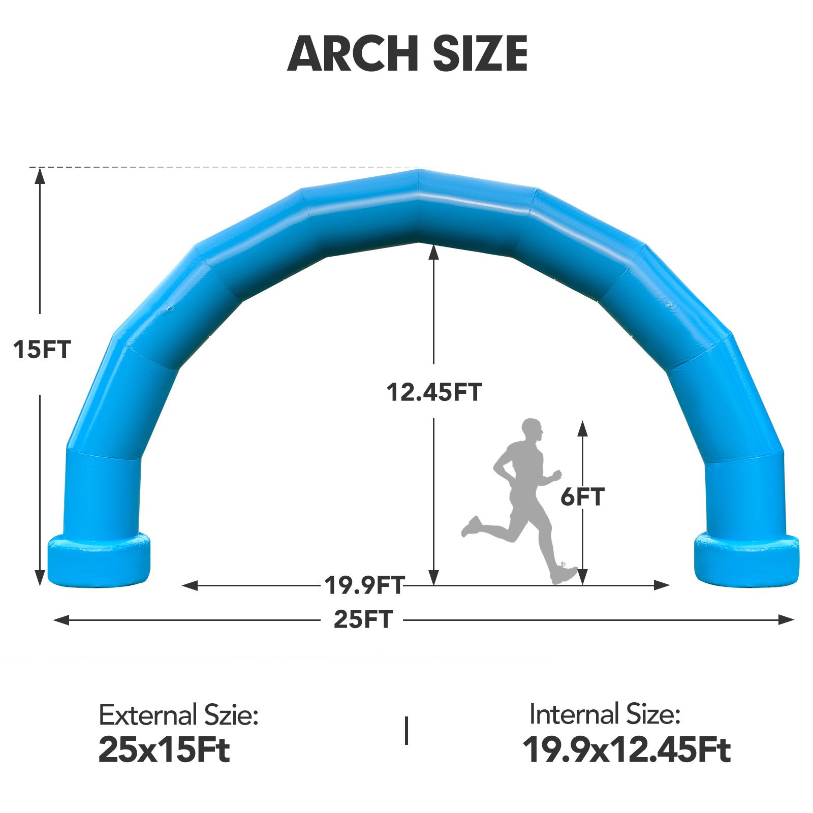 25FT  Half-circle Arch - Blue